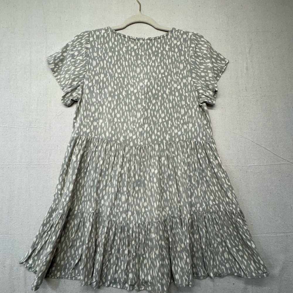 Kiwi Punch Gray Patterned Short Sleeve Dress - image 2